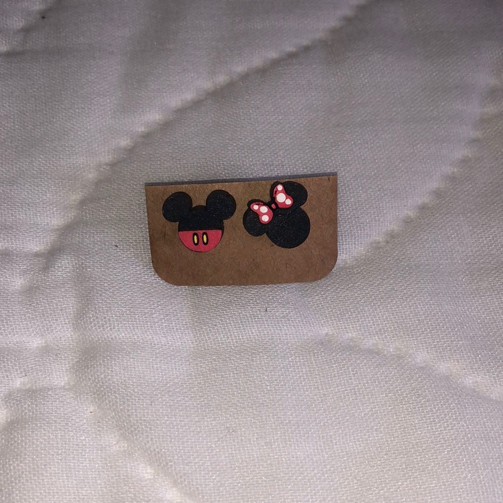 Mickey and Minnie Mouse earrings